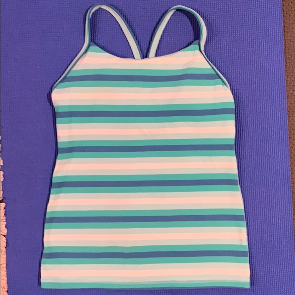 Lululemon Athletica green strip tank